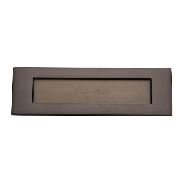 V850 305-MB • 305 x 096mm • Matt Bronze • Heritage Brass Victorian Sprung Flap Letter Plate